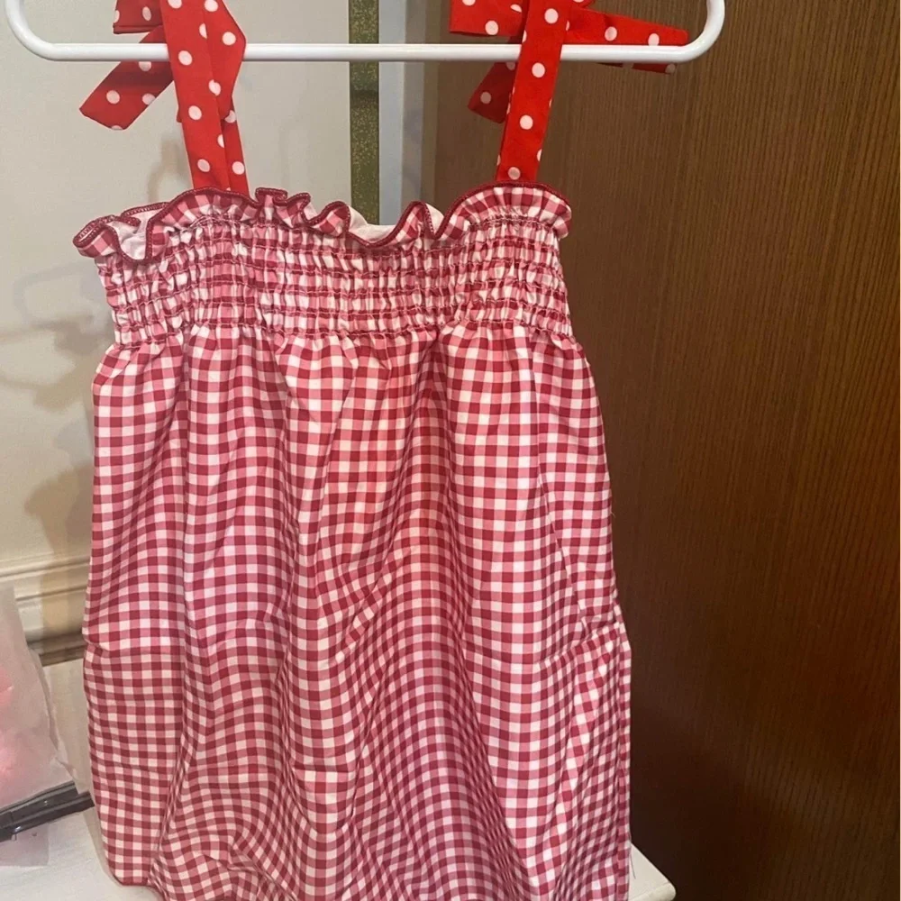 New Gingham Strawberry Sundress